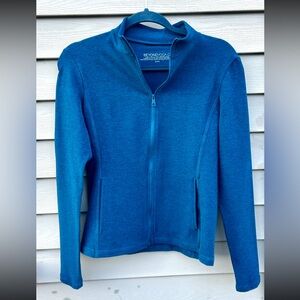 Beyond Yoga NWOT Spacedye Blue Gem Mock Neck Jacket . size S